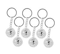 MOKKHNB 6Pcs Disco Ball Keychains Mirror Ball Party Favors for Christmas Celebrations Keychain Accessories Reflective Design for Disco Parties and Holiday Decor
