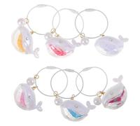 MOKKHNB 6pcs Dolphin Keychain: 3D Acrylic Cartoon Animal Charm - Kawaii Marine Sea Creature Pendant - Backpack Purse Accessory for Birthday Party Favor