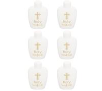 MOKKHNB 6pcs Party Holy Water Bottles Plastic 100ml Leak-proof Container with Safety Caps for Baptism and Exorcism Church Events