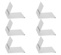 MOKKHNB 6pcs Stainless Steel Business Card Holder for Desk, Vertical Structure Sleek Modern Design, Professional Image Enhancement and Easy Maintenance, for Office Desk and Events