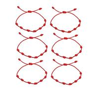 MOKKHNB 6pcs Thank You Wish Red Bracelet Elegant Rope Wristband Adjustable Luck Bangle