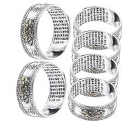 MOKKHNB 6pcs Vintage Feng Shui Finger Rings for Men Women Metal Jewelry with Elegant Chinese Style Creative with Unique Protective Design
