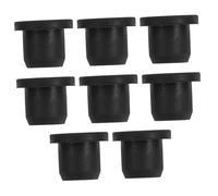 MOKKHNB 8pcs Black Rubber Stoppers for Lab Bottles High and Low Temperature Resistant Hollow Design Vial Sealing Plugs Leak-proof Household and Scientific Use