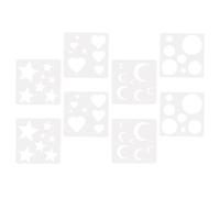 MOKKHNB 8PCS Drawing Stencil Templates Circle Moon Star Heart Patterns Acrylic Paint Stencils for Creative Mixed Media Face Body Painting Canvas Creations