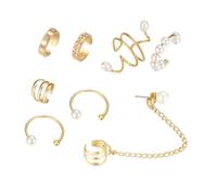 MOKKHNB 8pcs Non Piercing Ear with Pearl Design for Men and Women Stylish Clip Earrings Elegant Ear Jewelry for Various Occasions