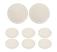MOKKHNB 8pcs Round Wooden Base for Crochet Basket and Bag Bottoms, Solid Structure Handbag Bottom Shaper for DIY Bag Making, Maintains Shape for Crochet Projects and Parent Interaction