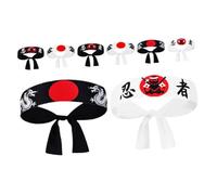 MOKKHNB 8pcs Samurai Headband Japanese Style Costume Headwear for Sports Cooking and Fashion Versatile Ninja Bandana with Traditional Design for Individual Expression