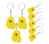 MOKKHNB 8pcs Soft Plush Mini Chicken Keychain Cute Yellow Chick Pendant for Car Keys Handbags Adorable Stuffed Keychain for Party Favors Fun Fluffy Chick Decor
