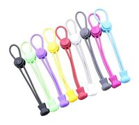 MOKKHNB 9pcs Assorted Colour Elastic Tieless Shoelaces with Lock Device for Sneakers and Boots, Rubber and Plastic Shoe Laces Strings Suitable for Adults and Random Color