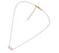 MOKKHNB Angel 444 Pearl Necklace Choker Pink Temperament Mini Beaded Pendant Women's Clavicle Chain for Aesthetic and Beach Wear