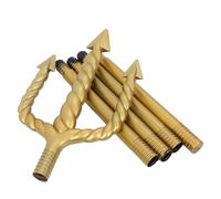 MOKKHNB Antique Style Golden Plastic Trident Prop, Lightweight and Easy to Carry Devil Costume Accessory for Adults, for Halloween and Cosplay Party Use