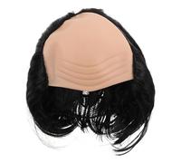 MOKKHNB Balding Cap Wig for Cosplay - Old Costume Wig with Short Straight Side Hair - Ideal for Halloween Cosplay, School Plays, Stage Performances(Black)