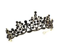 MOKKHNB Baroque Crown Bridal Head Decor Vintage Alloy and Crystal Bride Head Piece for Women, Elegant Hair Decoration Matching Dress and Makeup for Cosplay and Dances
