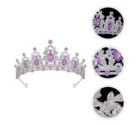 MOKKHNB Baroque Purple Crown Tiara with Sparkling Rhinestones for Women, Elegant Wedding and Birthday Hair Accessory Featuring Vibrant Colours That Resist Fading, for Proms and Pageants