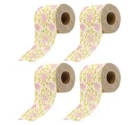 MOKKHNB Bathroom Tissue Paper 4 Rolls Bamboo Pulp Floral Printed Toilet Paper Rolls Decorative for Holiday Celebrations