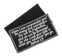 MOKKHNB Bible Saying Embroidered Arm Patch Grey Border, Adhesive DIY Clothing Applique for Repair, Decorative Armband Suitable for Jackets, Jeans, and Craft Sewing Accessories