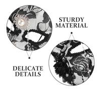 MOKKHNB Black Lace Cat for Women with Rhinestone Tassel, Half Face Costume Accessory for Masquerade Balls, Cosplay, and Festival Dress-up Events