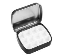 MOKKHNB Black Metal Watercolor Palette with Lid Compact DIY Paint Mixing Tray Portable Mini Paint Case with Deep Wells for Gouache Watercolor Artists the Go