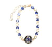 MOKKHNB Bohemian Style Bracelet for Women with Evil Eye Charm Stylish Gold-tone Wristband Unique Turkish-inspired Design Random Pattern for Casual and Festive Wear