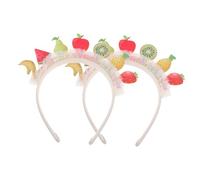 MOKKHNB Boy Girl's Fruit Headband Strawberry and Pear Designs Sparkling Sequins and Lace Trim for Tropical Party Makeup Masquerade Events Hair Accessories for Boy Girl Girls