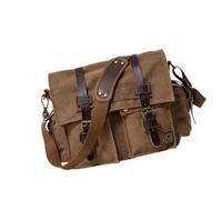 MOKKHNB Casual European and American Style Canvas Bag for Men with Large Storage Space and Tablet Holder, Large Capacity Crossbody Bag Suitable for Beach and Dating, Coffee Colour