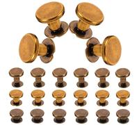 MOKKHNB Copper Flat Head Screws Rivet Fasteners Metal Craft Hardware Kit 30pcs Bronze Mixed Sizes 5mm 6.5mm 8mm for Leathercraft Belt Harness Notebook DIY