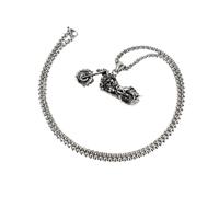 MOKKHNB Creative Stainless Steel Motorcycle Neck Chain for Men Hip Hop Style Choker with Square Pearl Pendant Skin-friendly Fashionable All-match Accessory