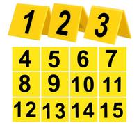 MOKKHNB Crime Scene Markers Plastic Number Signs 1-15 with Black Lettering for Evidence Labeling and Restaurant Table Identification