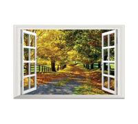 MOKKHNB Decorative Faux Window Wall Sticker PVC Material Adhesive 3D Window Scene Wall Decal for Shops and Shopping Centers Creative Shape