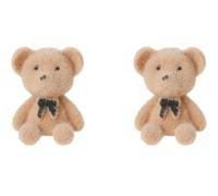 MOKKHNB Delicate Bear Studs for Women and Lightweight Flocking Material Earrings with Less Burden to Ears, Not Easy to Break, for Ceremony and Party Accessories
