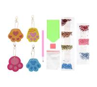 MOKKHNB DIY Diamond Keychain Cat Paw Pendant, Resin Drill Keyring with Stylish Appearance and Creative Design, Decorative DIY Keychain to Hands-on Ability and Adjust Mood