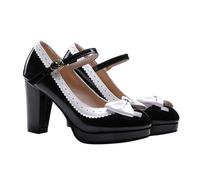 MOKKHNB Elegant Bowknot Women Shoes Simple Fashionable Pumps with Classic Thick Heel Moisture Wicking Inner Material Comfortable Fit for Work and Daily Wear Black