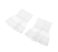 MOKKHNB Elegant Lace Wrist Soft Chiffon Pleated Sleeve Accessories for Women Breathable Detachable Victorian Costume Fake Lace Bracelets Vintage Style for Historical Events and Daily Wear