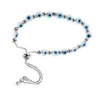 MOKKHNB Evil Eye Bracelet Adjustable Glass Beads for Women Minimalist Beaded Jewelry for Casual and Formal Occasions Unique Design for and Friendship