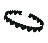 MOKKHNB Fashion Black Suede Leather Heart Shape Choker Necklace, Practical Neck Ring Jewelry Accessory for Women’S Party and Daily Wear, Beautiful Clavicle Chain