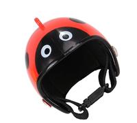MOKKHNB Funny Ladybug Design Chicken Helmet Pet Protective Gear with Buffer Effect and Rain Protection, Made of Sturdy Pp Material, Featuring Connecting Belt and Liner, for Birds