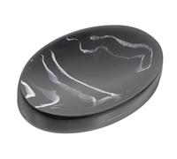 MOKKHNB Glass Soap Dish with Nordic Style Resin Marble Pattern Decorative Storage Box for Bathroom Practical Soap Bracket Black Sponge Dish Tray