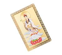 MOKKHNB Guanyin Auspicious Gold Card Chinese Feng Shui Amulet Religious Buddhist Amulet Protection Charm for Women Card Case Accessory Suitable for Daily Use