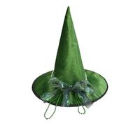 MOKKHNB Halloween Witch Hat For Women: Bowknot Medieval Wizard Hat - Wide Brim Costume Cap For Party - Sorceress Scarecrow Accessories - Pointed Cap