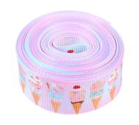 MOKKHNB Ice Cream Candy Pattern Grosgrain Ribbon 25Mm X 4.5M DIY Packing Ribbon for Wrapping and Craft Decoration