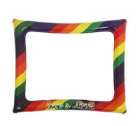 MOKKHNB Inflatable Photo Frame Prop Birthday Photo Frames 29.48x25.55x0.04in Plastic Lightweight Easy to Inflate Reusable Vibrant Design Party Favors