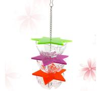 MOKKHNB Interactive Hanging Parrot Foraging Acrylic 3 Layer Bird Feeder Educational to Prevent Negative Behaviour Suitable for Bird Cage and Play Gym