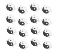 MOKKHNB Jewelry Pendant DIY Charm Creative Pendant Charm for Crafts Necklace Making - Alloy Black White Drop Oil Tai Chi Bagua Design, Skin Friendly Not Easy to Deform, 24Pcs