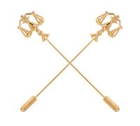 MOKKHNB Justice Symbol Lapel Pins 2Pcs Gold Metal Balance Scale Brooch for Lawyers Formal Events Shirt Collar Accessory