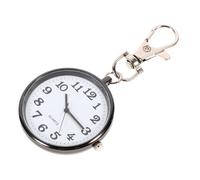 MOKKHNB Large Dial Zinc Alloy Nurse Pocket Watch Big Numbers, Decorative Hanging Clock for Doctors and Students, Black Quartz Old Man Exam Watch