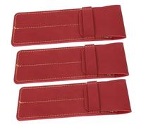 MOKKHNB Leather Pen Sleeve and Holder Set for Nurses and Doctors 3pcs Pu Leather Pen Cases in Burgundy Vintage Style for Daily Use and Office Storage