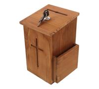 MOKKHNB Lockable Wooden Donation Box with Wide Slot for Efficient Organization, Wall Mounted and Tabletop Use, for Office and Kitchen, Charity Collection Holder for Church Fundraising