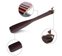 MOKKHNB Long Handled Wooden Shoehorn Red Lightweight Shoe Horn for Men Women Seniors Pregnancy with Hanging Strap for Home Office Travel
