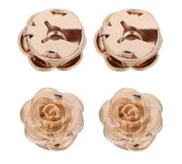 MOKKHNB Metal Button Covers Clip-On 4Pcs Gold Rose Detachable Press-Style Wraps for Womens Blouses and Sewing Crafts 11.5Mm Inner Diameter Sleeve Protection