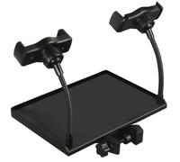 MOKKHNB Microphone for Adjustable and Phone Stand Black Tray Plastic Clamp-on Sound Card Holder Clip, Music Stands for Lectures and Meeting Rooms